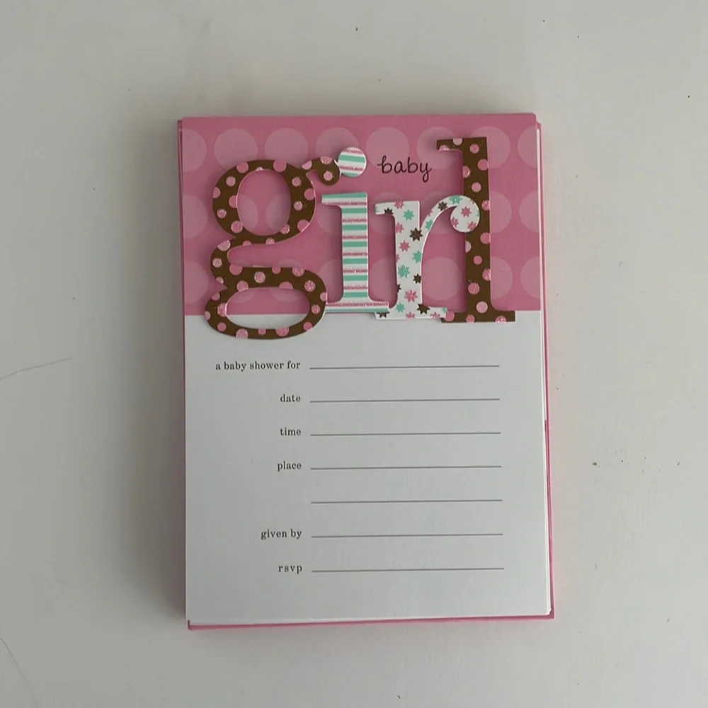 Baby Girl Shower Invitations - Carlton Cards - Envelope - Party - Guest - RSVP